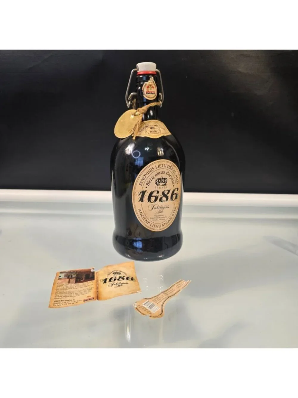 1686 Jubiliejinis Biržų Alus 1L Beer Bottle Empty Glass Flip Top
